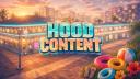 Discovery splash banner for Hood Content Discord server